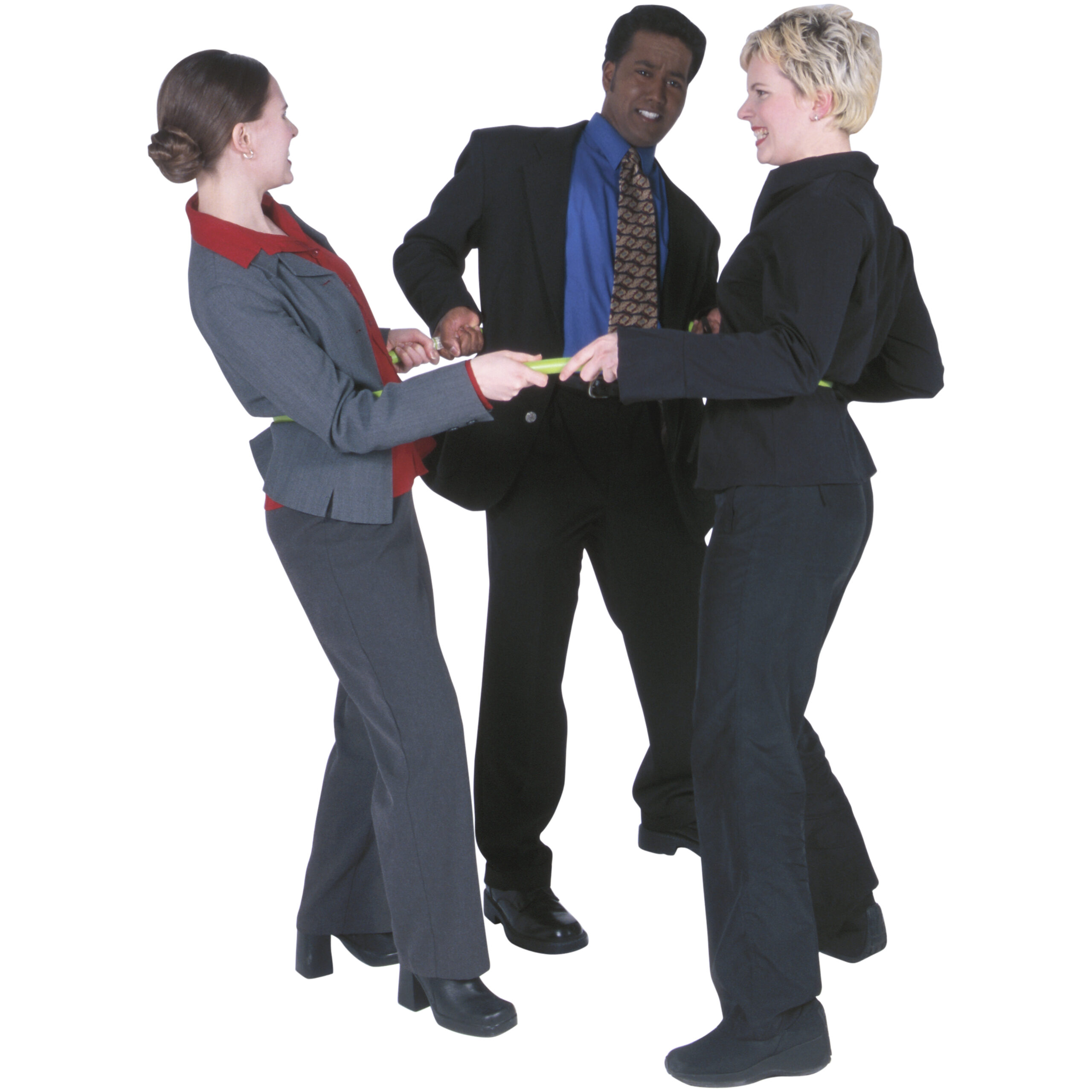 Businesspeople in toy hoop