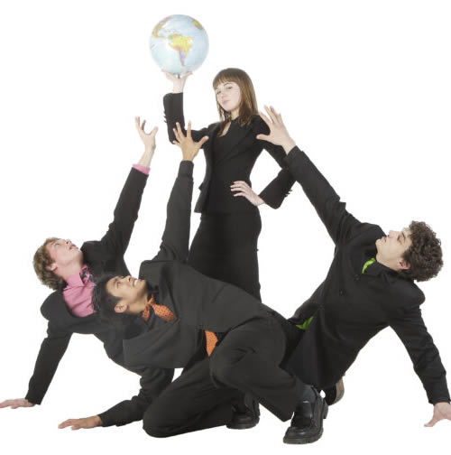 Woman with globe